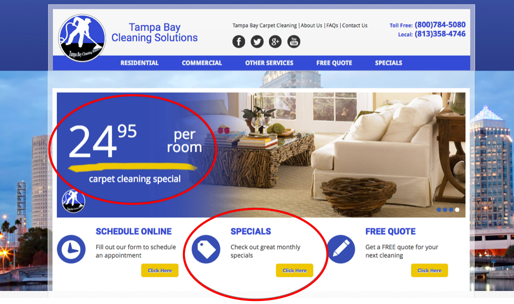 special offers on carpet cleaning website