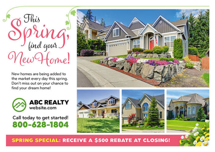 spring real estate postcards