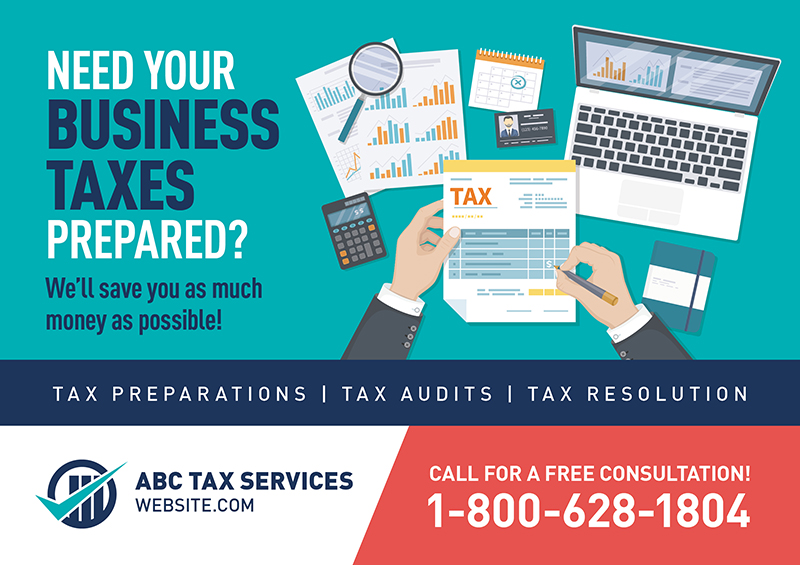 tax preparation marketing postcards