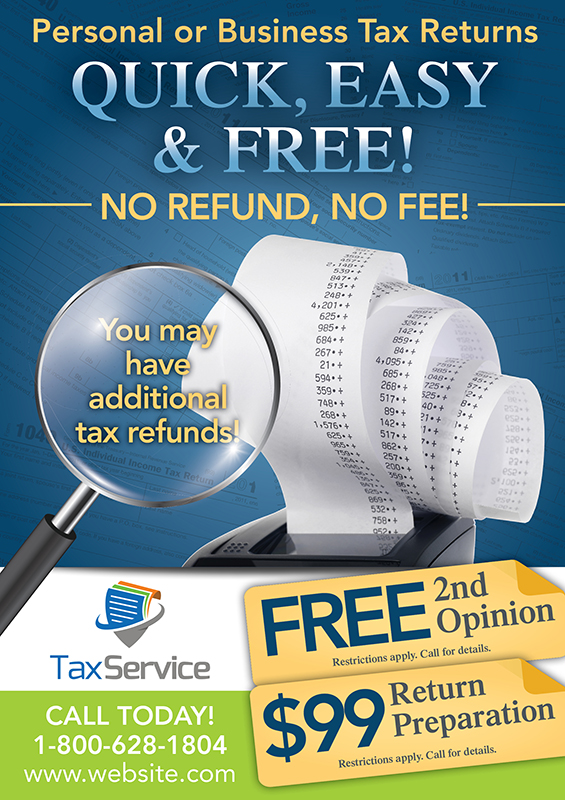 tax preparation marketing postcards