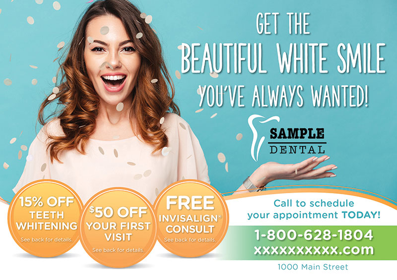 teeth whitening postcard