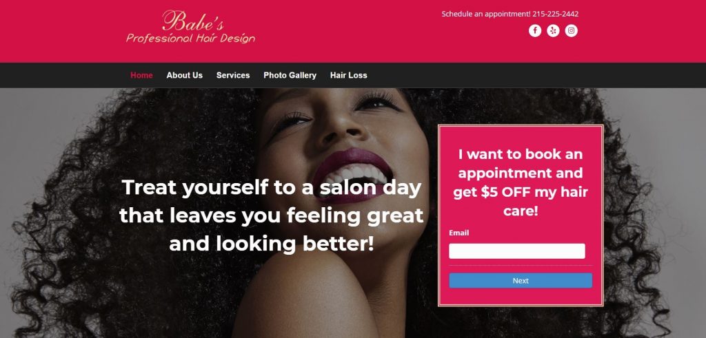 effective spa website example