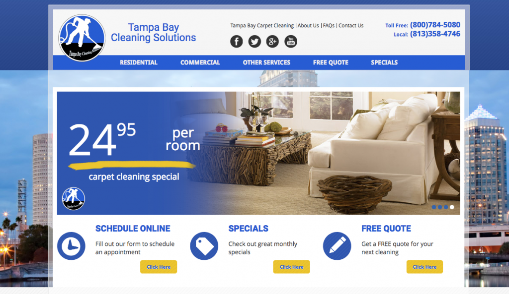 effective carpet cleaning website design