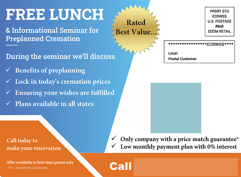 Successful Funeral Service Postcard Campaign