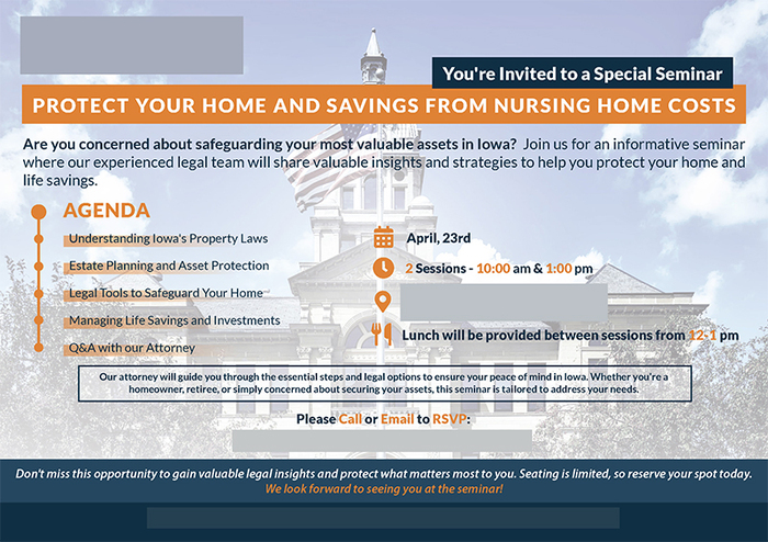 Successful Legal/Estate Planning Postcard Campaign