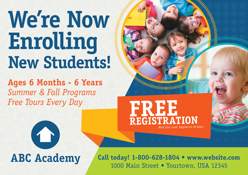 Academy Enrollment Postcard Sample