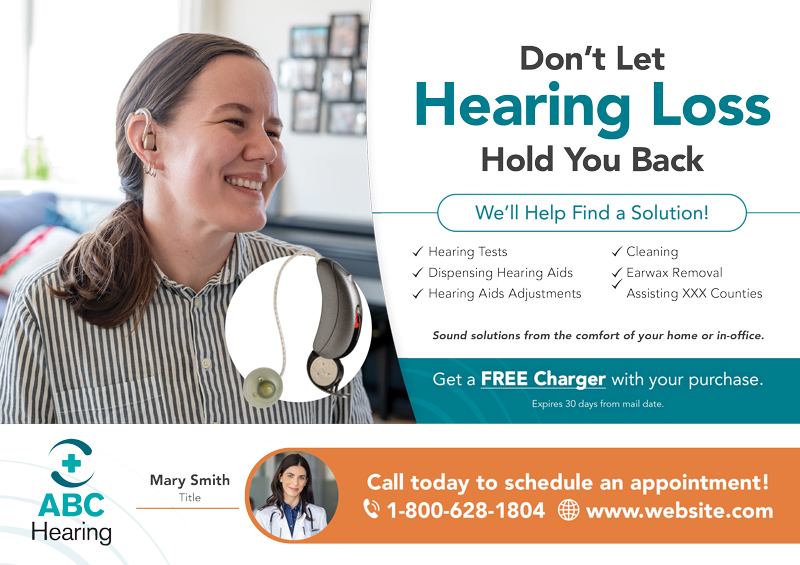Audiologist Office Postcard Advertising Idea