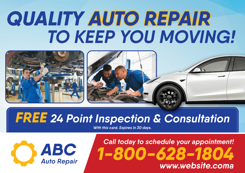 Auto Repair Postcard Idea