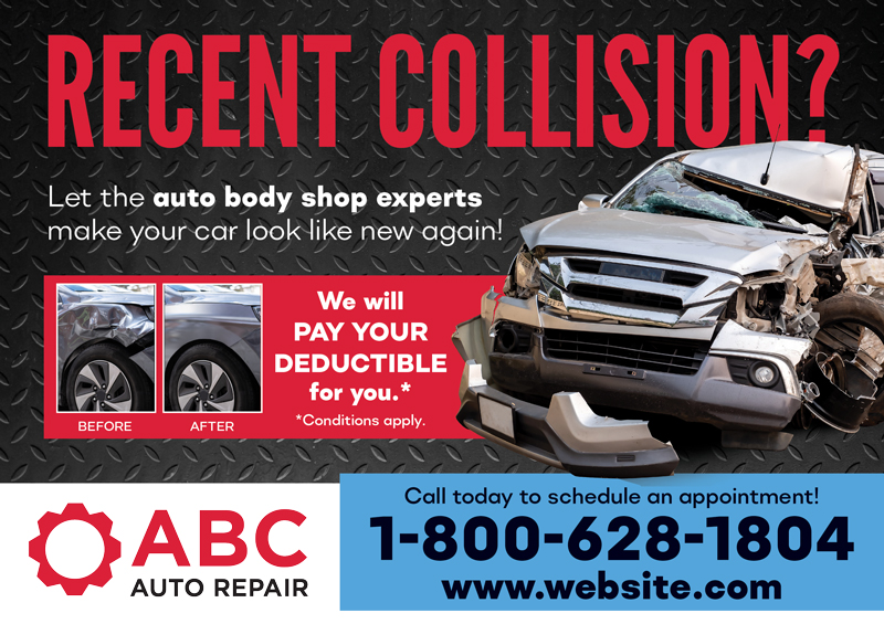 Automotive Repair Postcard Example