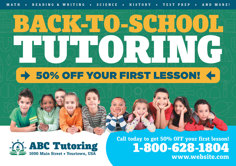 Back to School Tutoring Postcard