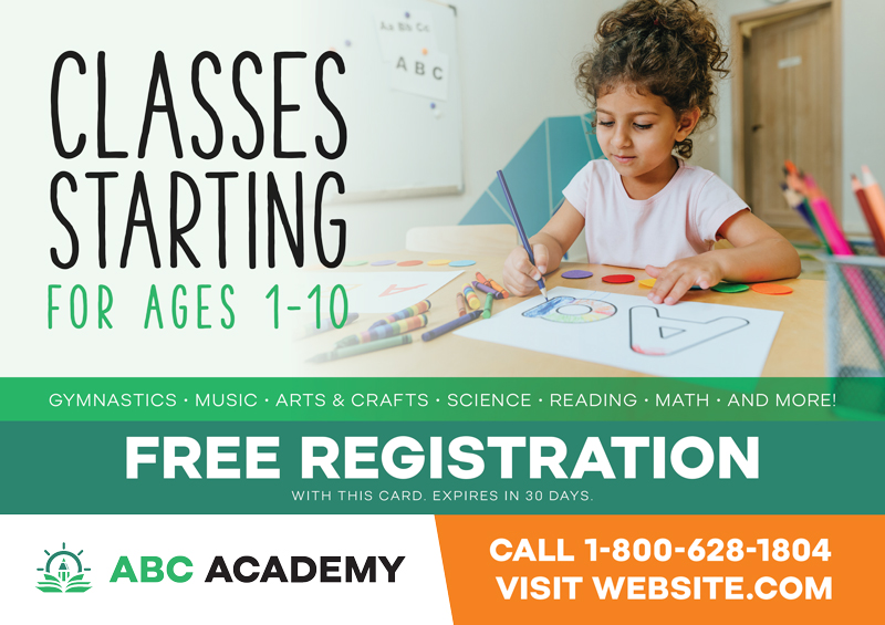 Class Starting School Postcard Design