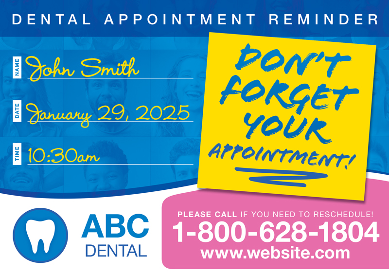 Dental Appointment Reminder Postcard