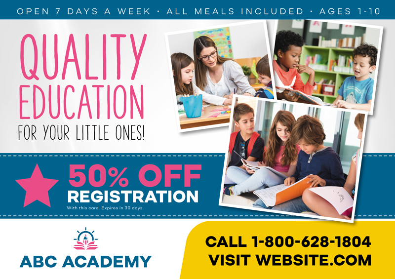 Education Postcard Design Sample