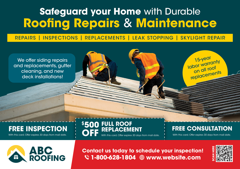 Hail Storm Damage Roofing Postcard