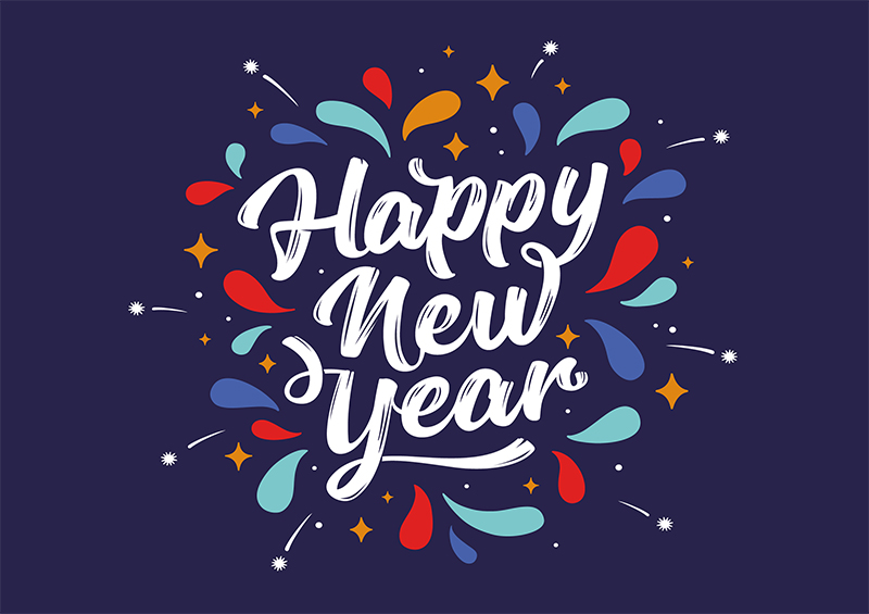 Happy New Year Holiday Postcard