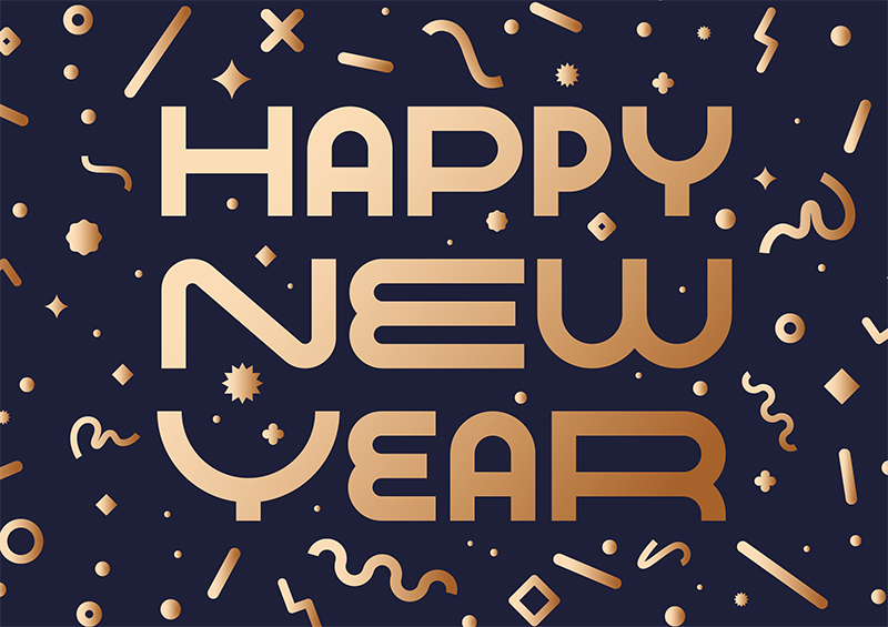 Happy New Year Holiday Postcard