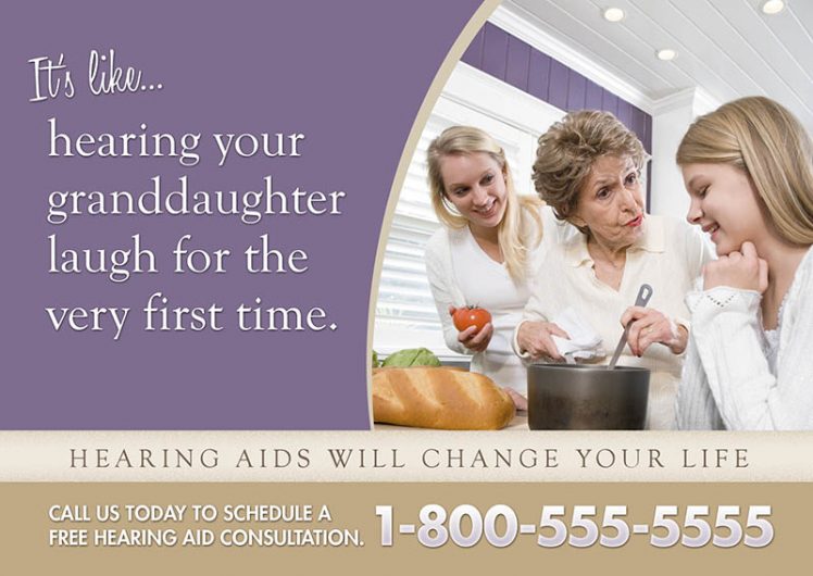 hearing aid postcard example