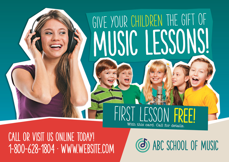 Music School Postcard Design