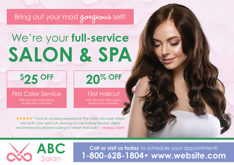 Nail And Tanning Salon Marketing Postcard