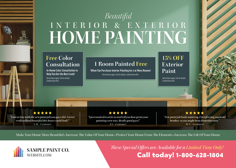 Residential Painter Advertising Post Card