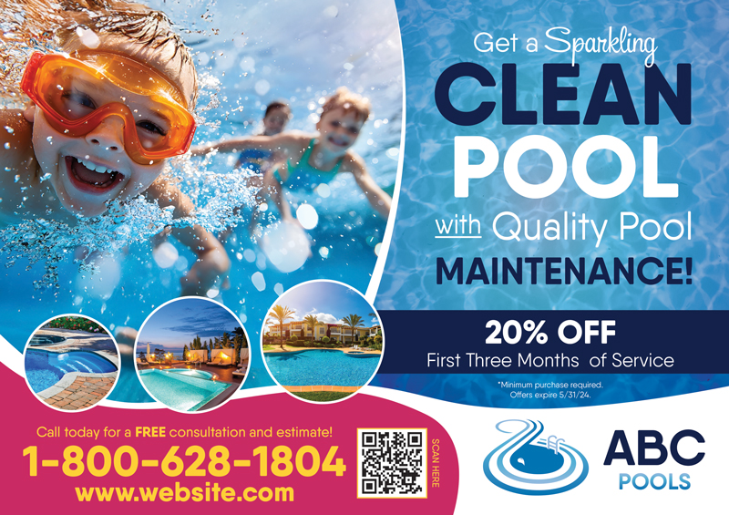 Swimming Pool Marketing Postcard Idea