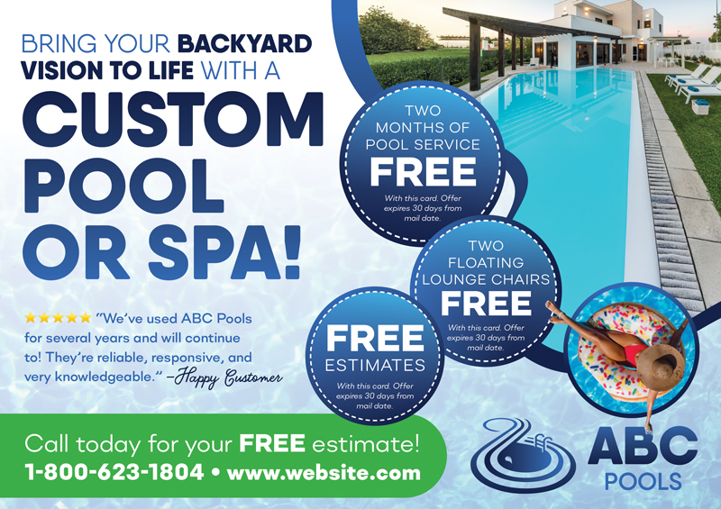 Swimming Pool Service Advertising Post Card