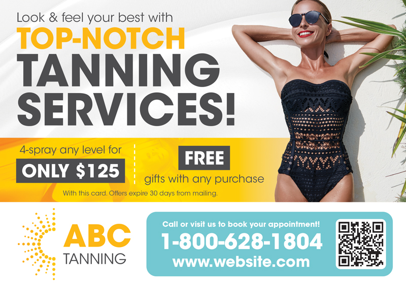 Tanning Spa Postcard Design