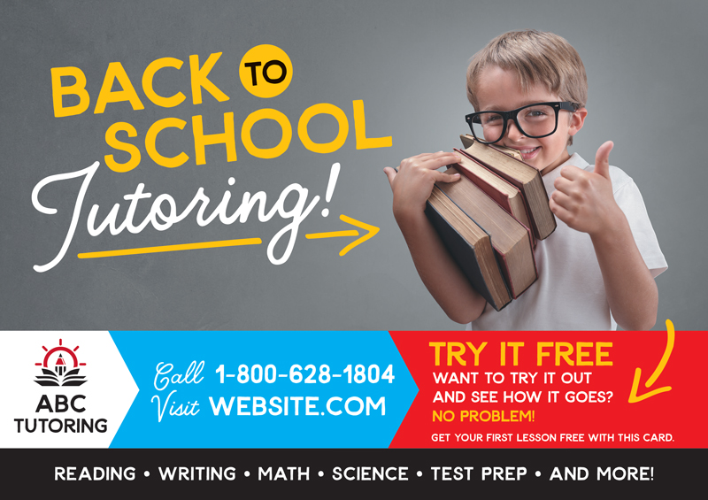 Tutoring Back to School Postcard Design