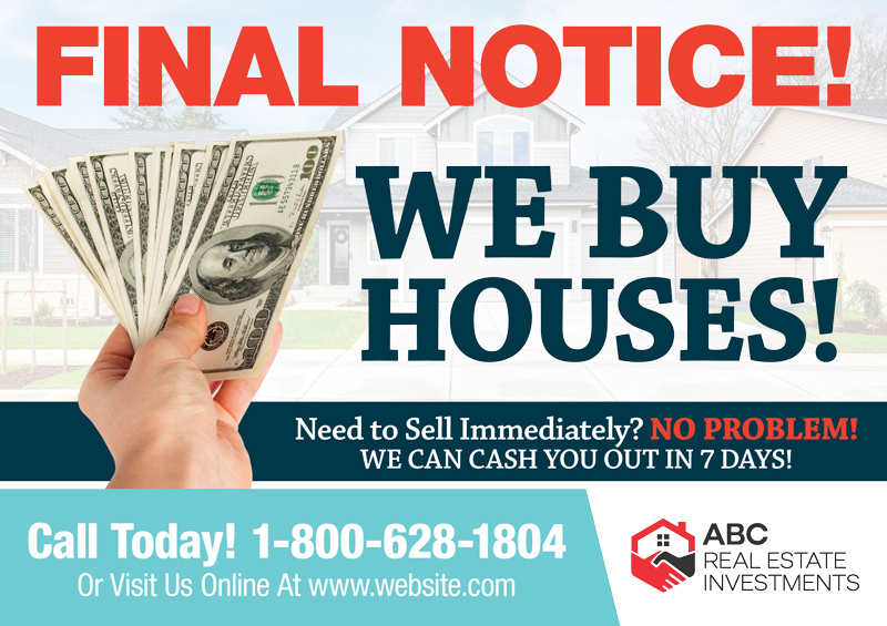 We Buy Houses Cash Postcards