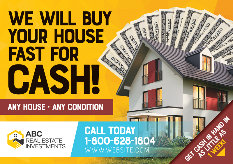 We Buy Houses Cash Postcards