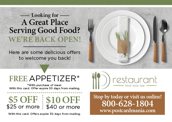 We're Open Again Postcard