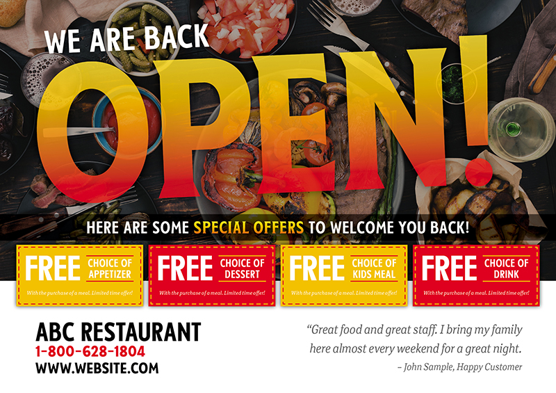 Restaurant Open Again Postcard
